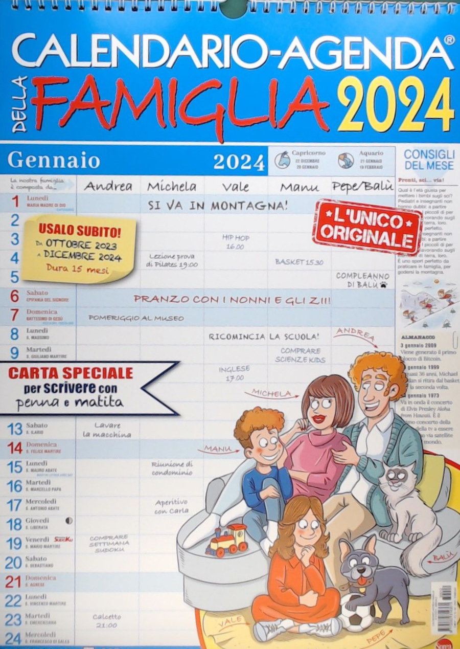 Calendario agenda della famiglia 2024 - 30012 - 15/9/2023